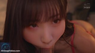 Passionate kissing fake Yena IZ*ONE before getting fucked (딥페이크 예나)