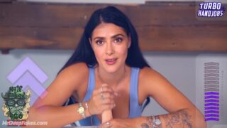 Hot fake MILF Salma Hayek is bored alone at home