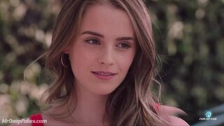 A friend kneads the anal hole of fake Emma Watson