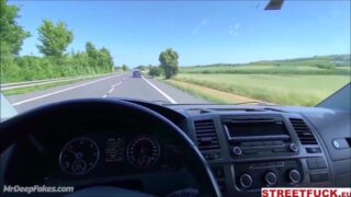 A.I. Aurélie Casse stopped the car and invited the driver to fuck her