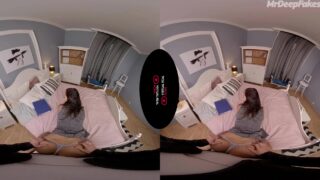 Real fake, Aurélie Casse husband put on VR glasses to have fun with her